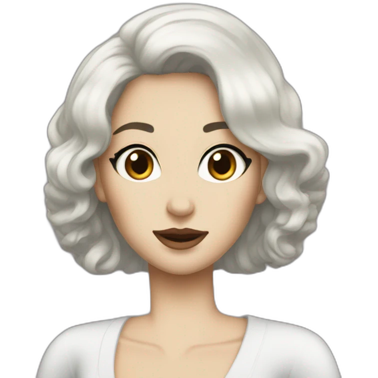 Black hair white skin land baroness emoji