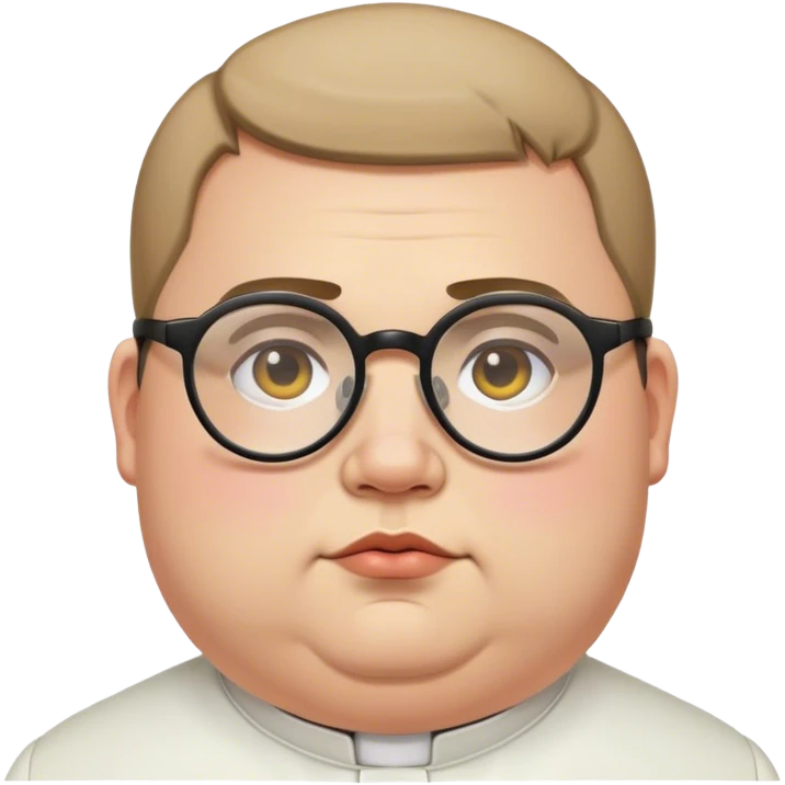 Fat young priest that is fat and has glasses emoji
