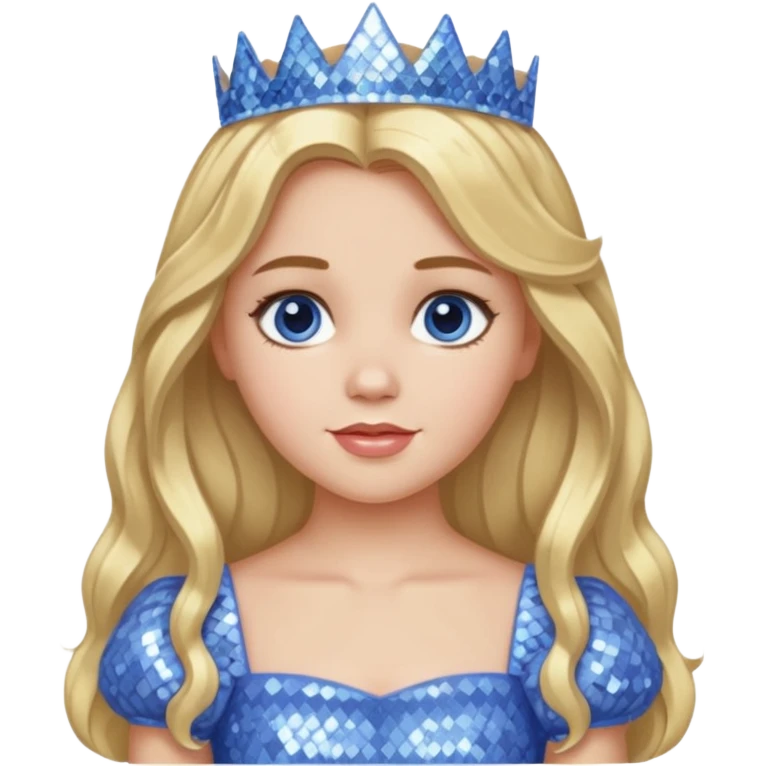 Princess Dorothy Gale from Oz with long blonde hair, periwinkle sequin outfit emoji