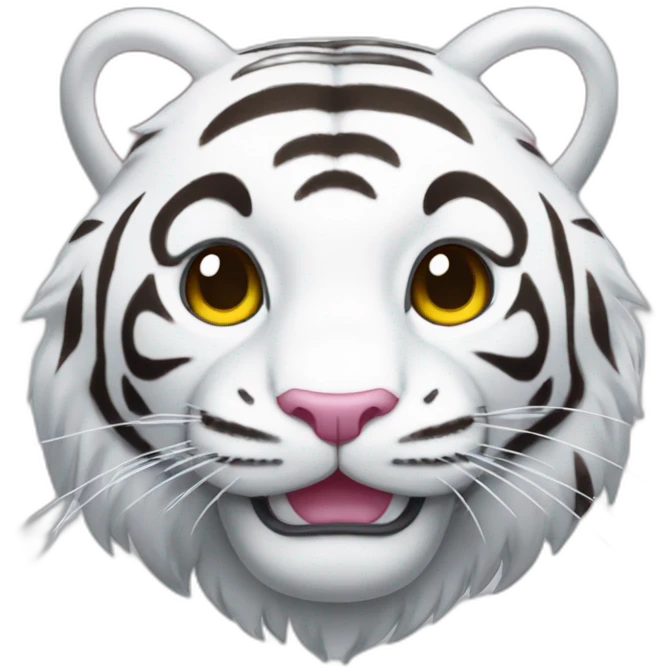 japanese Sanrio like white tiger mascot more simply emoji