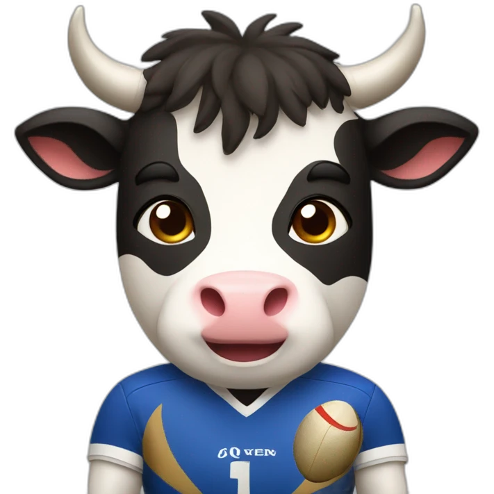 Vache qui joue au rugby emoji