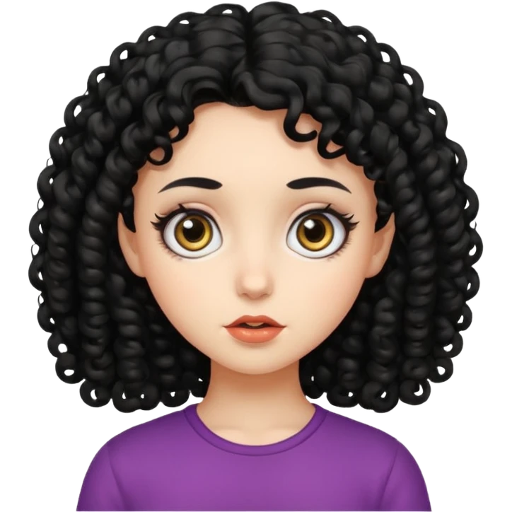 Menina de cabelo cacheado preto e grande  emoji