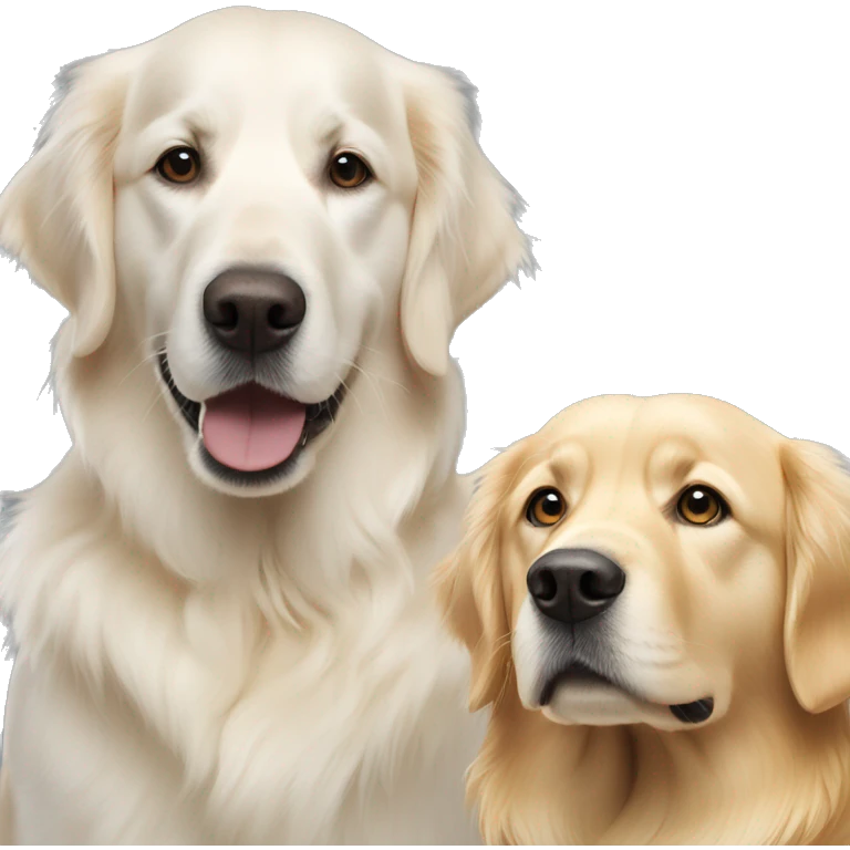one white retriever and one golden retriever emoji