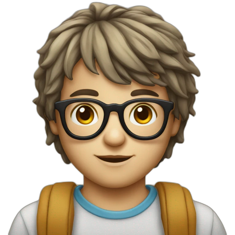 Enfant avec des lunettes emoji