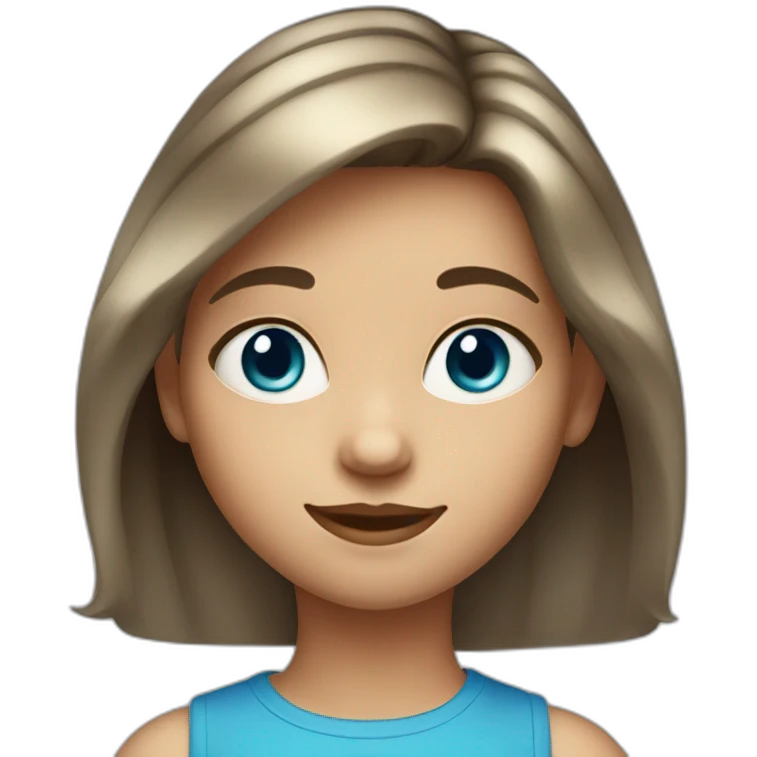 9 year old girl with blue eyes and medium hair emoji