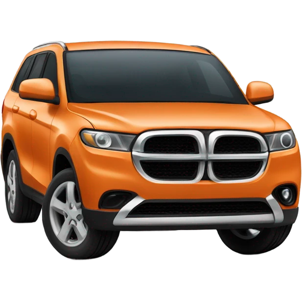 Black and white cat driving an orange SUV ￼ emoji