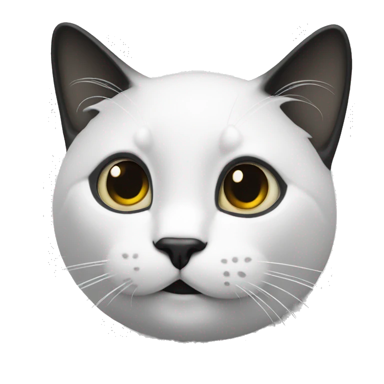 Chat blanc et noir emoji