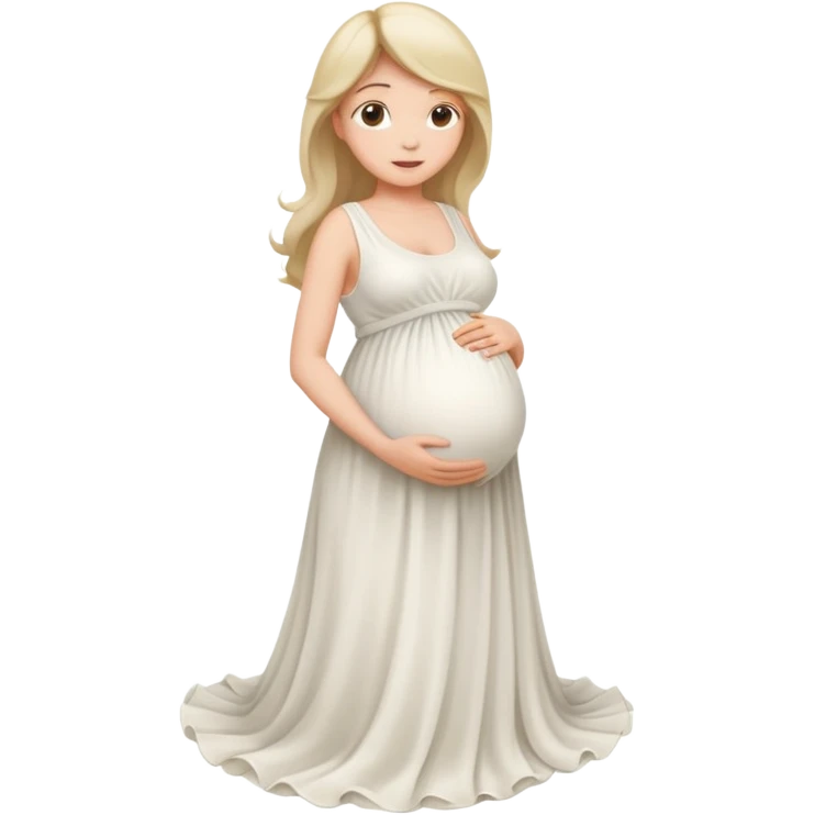 Беременная девушка в белом платье emoji
