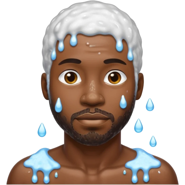 Black man in shower with black man emoji