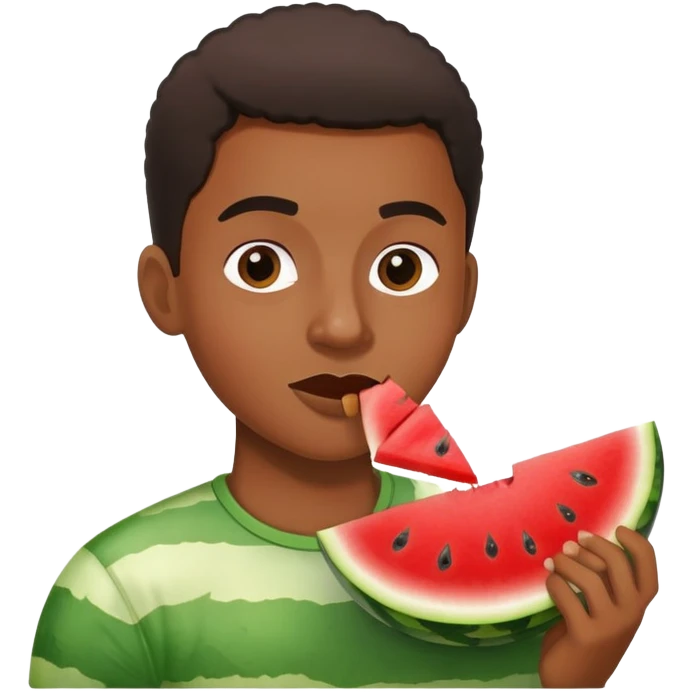 Black person eating watermelon emoji