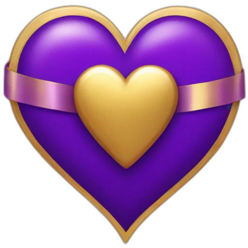 Purple heart with gold ribbon emoji