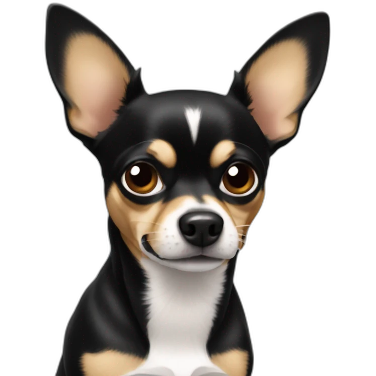 chihuahua NEGRO RELAMIENDOSE emoji