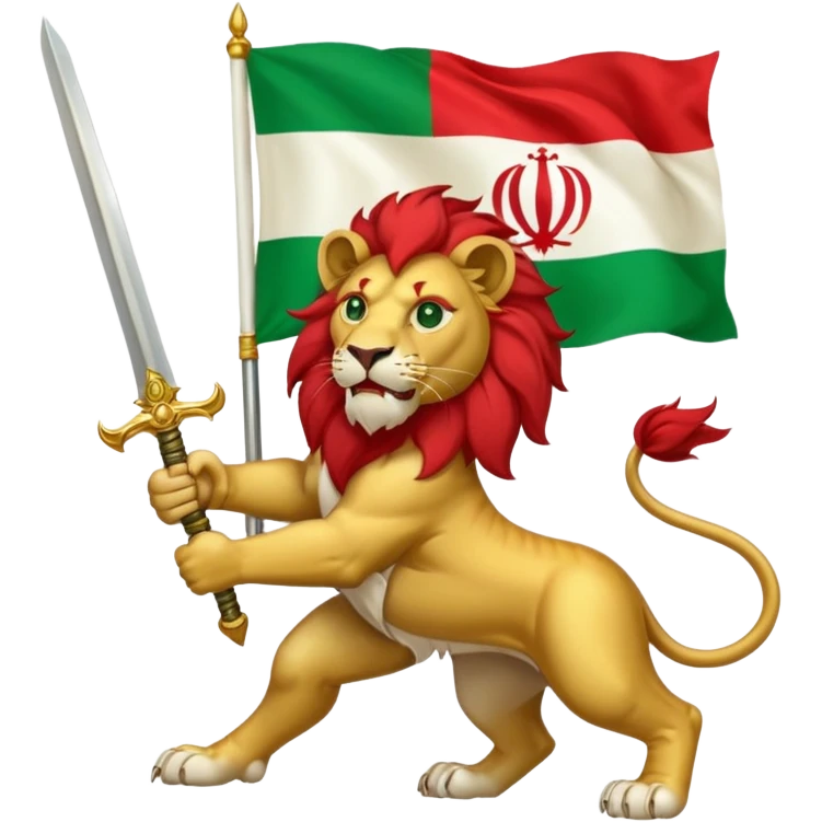 Iran flag with lion in the middle emoji