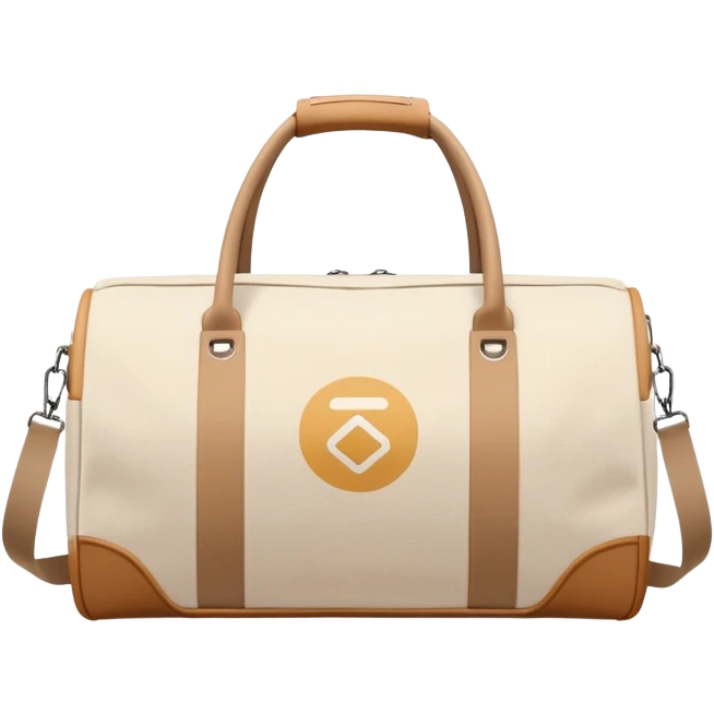 white and beige gym bag, minimal aesthetic emoji