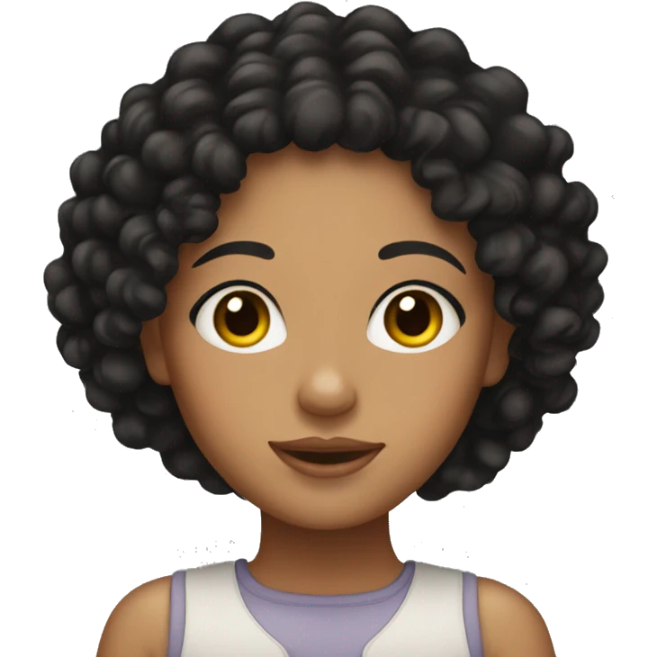 mixed girl with black curly hair emoji