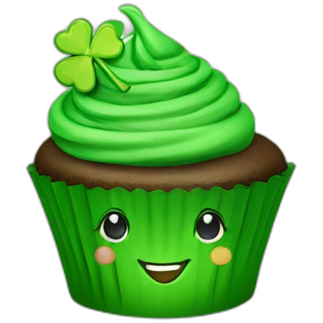 Happy st Patrick’s day cupcake emoji