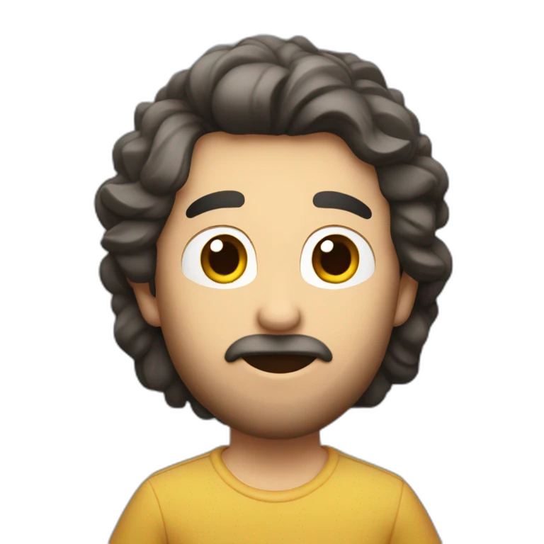 señor gordo con barba y pelo blanco cantando emoji