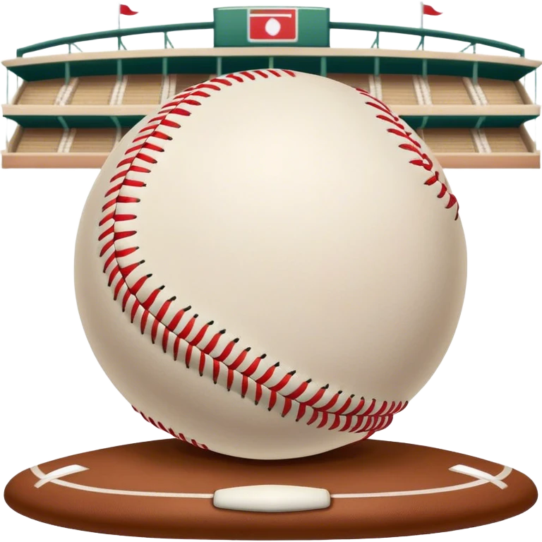 Cinematic Realistic image of a classic baseball, rendered with detailed stitching and textured leather, set against a nostalgic ballpark backdrop with soft, golden lighting that evokes Americana emoji