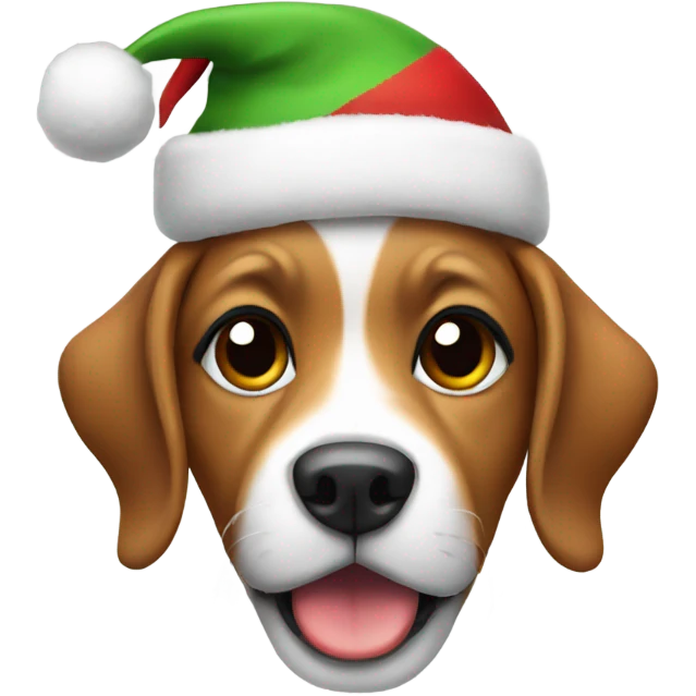 Dog with Christmas hat emoji