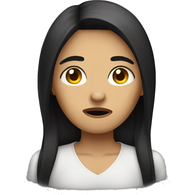 Dark hair woman upset emoji