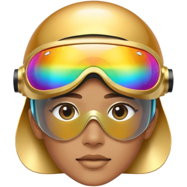 gold simulation rainbow visor goggles emoji