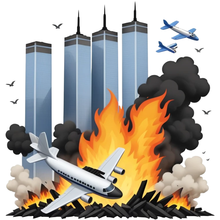 Plane hitting twin towers emoji