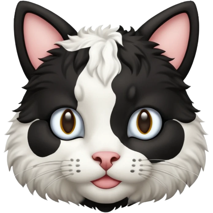 Cat black and white like a cow emoji