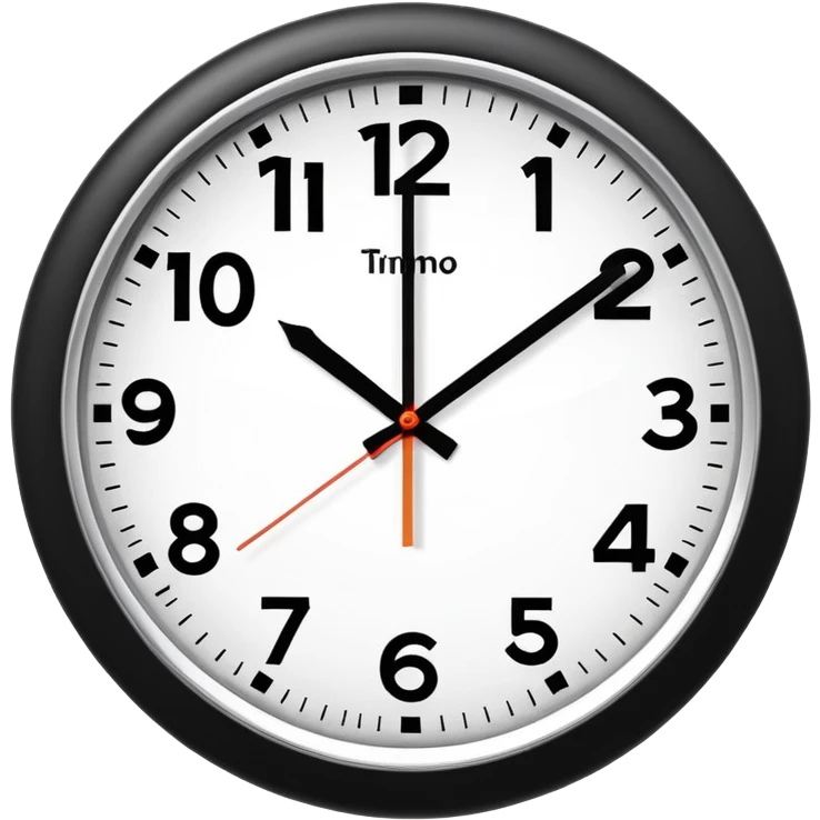 A classic analog wall clock showing 10:10 time emoji