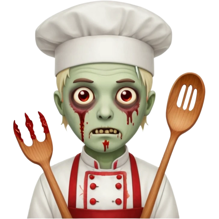 black zombi man chef emoji