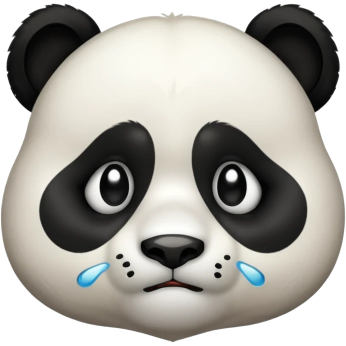 Sad panda with one large tear  emoji