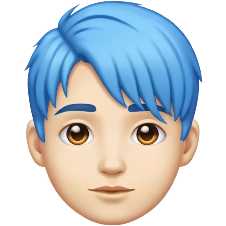 A real person face emoji and hair is a blue brain emoji