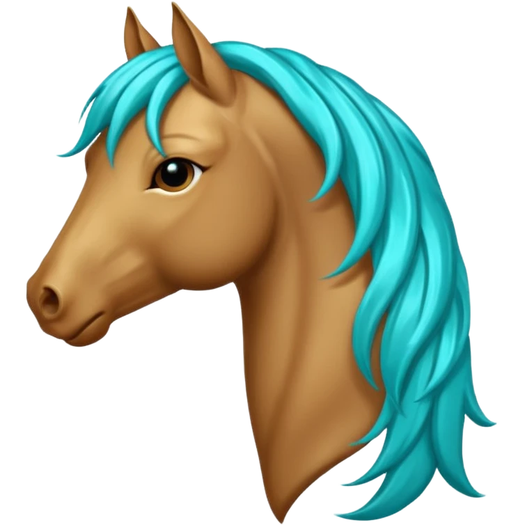 horse head with turquoise hair emoji