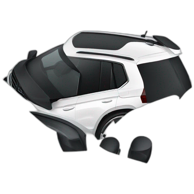 White Vw tiguan r line 2020 with black rims emoji