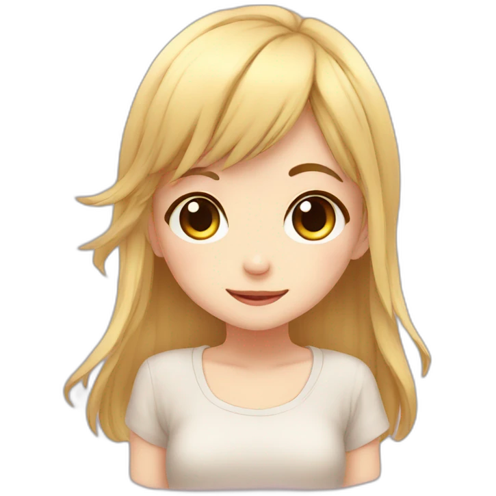 Cute face anime girl emoji