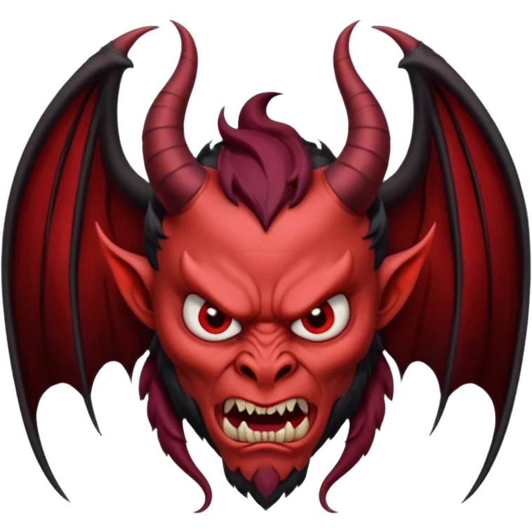 burgundy winged devil emoji