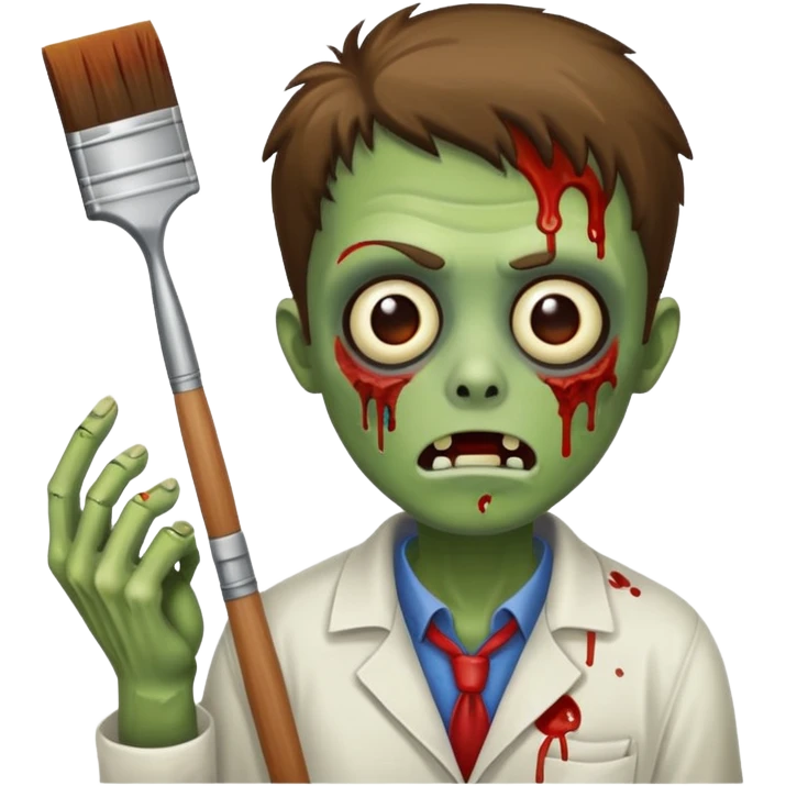 painter zombie and art item emoji
