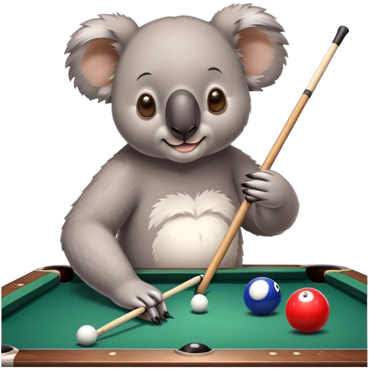 Koala playing pool emoji