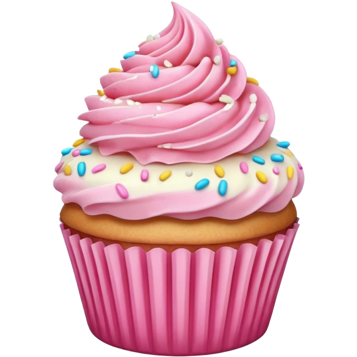 Cupcake with pink icing emoji