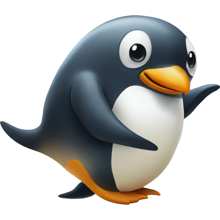 Penguin riding a huge fish emoji