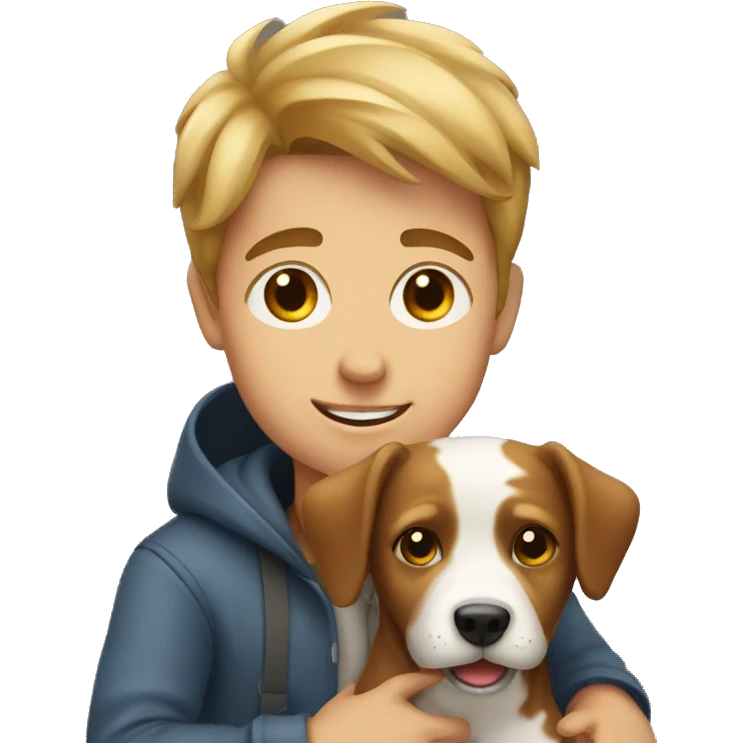 Boy with dog emoji