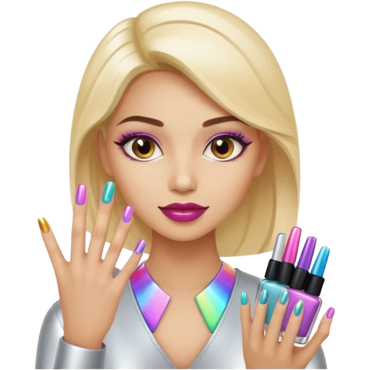 futuristic female nail artist emoji