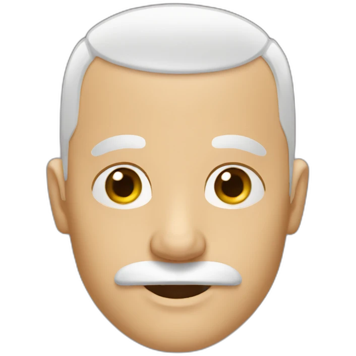 Bald-hair men with mustache emoji