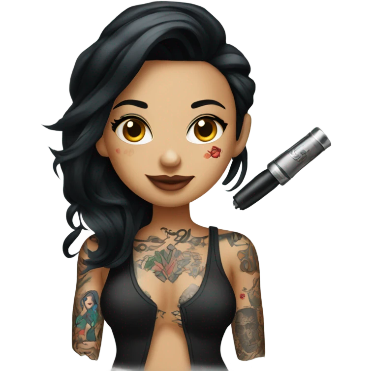 Female tattoo artist with black hair  emoji