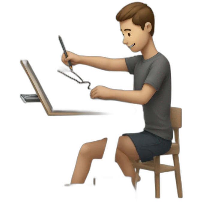A person drawing on his drawing table  emoji