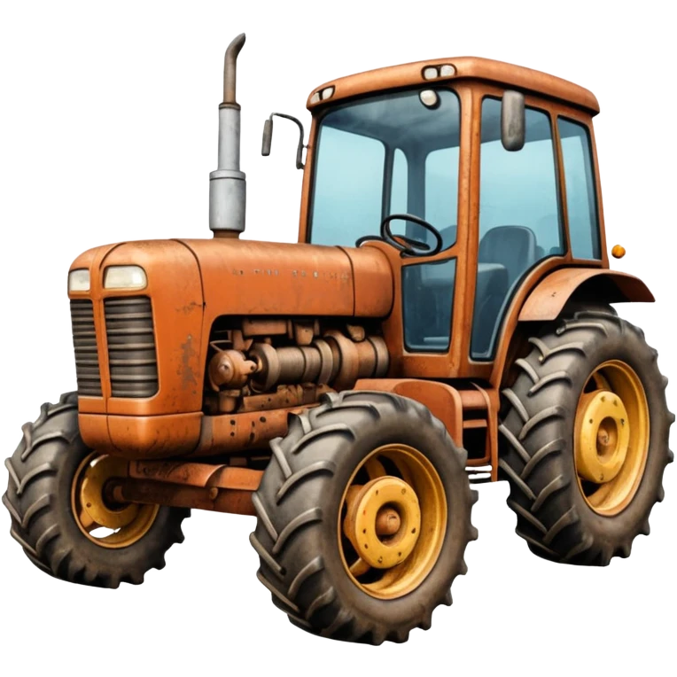 Tractor with various farming tools emoji
