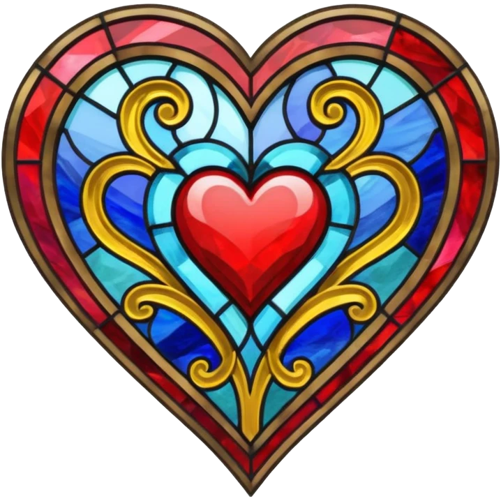 Stained glass heart  emoji