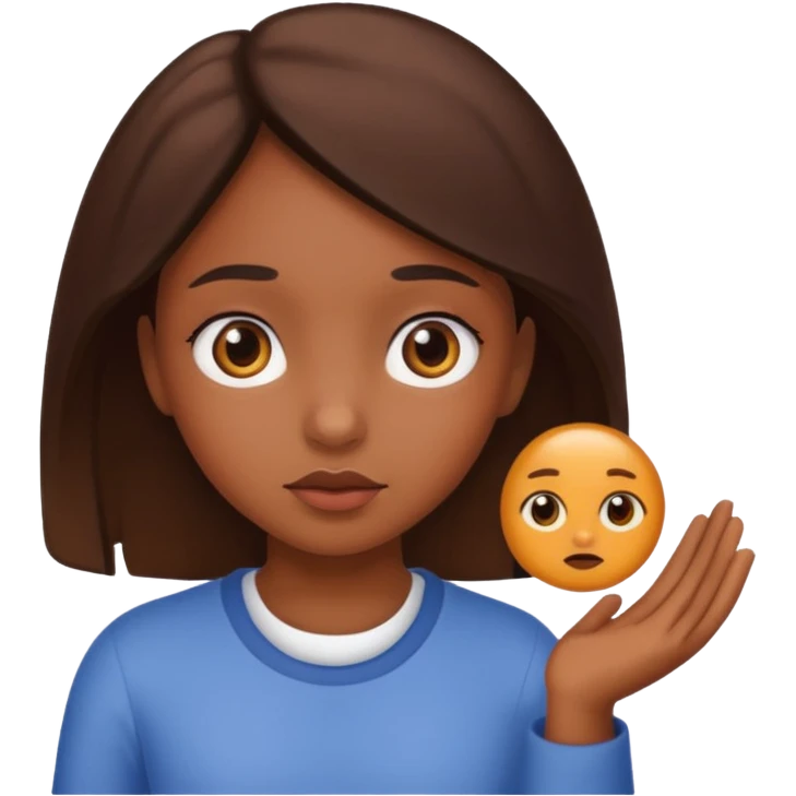 chica investigando emoji