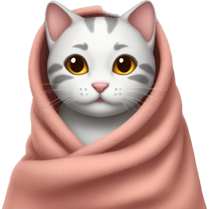 kitty cozy in blanket emoji
