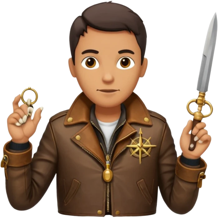 Magalhães with compas and knife emoji