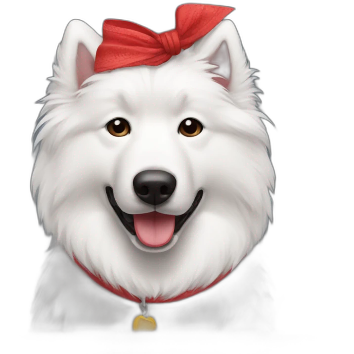 Samoyede wearing a red bandana emoji
